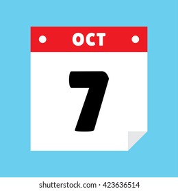 calendar icon flat October 7