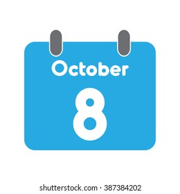 calendar icon flat October 8