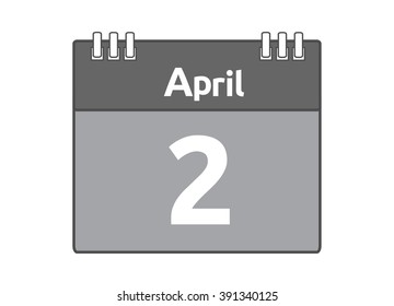 Calendar icon flat on white background. April 2