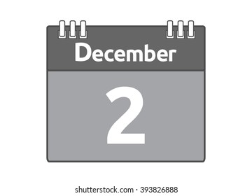Calendar icon flat on white background. December 2