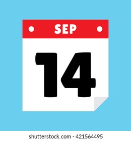 calendar icon flat September 14
