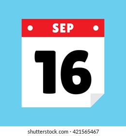 calendar icon flat September 16