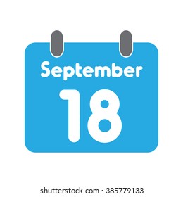 calendar icon flat September 18
