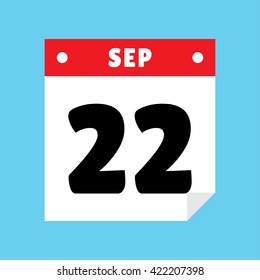 calendar icon flat September 22