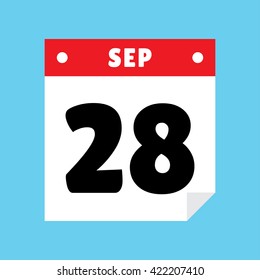 calendar icon flat September 28