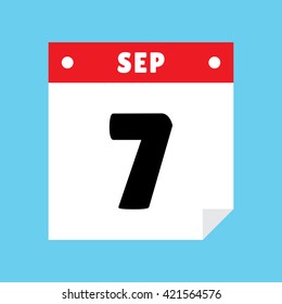 calendar icon flat September 7