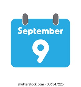 calendar icon flat September 9