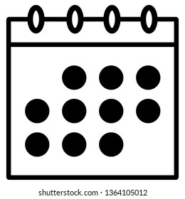 Calendar icon, flat simple design for web site or mobile app user interface