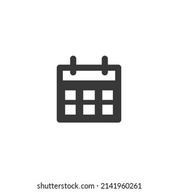 Icono de calendario. Icono plano, simple, aislado sobre fondo blanco.