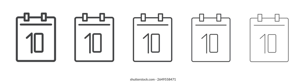 Calendar icon flat simple outline logo