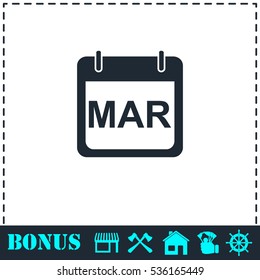 Calendar icon flat. Simple vector symbol and bonus icon