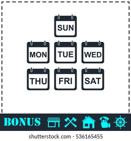 Calendar icon flat. Simple vector symbol and bonus icon