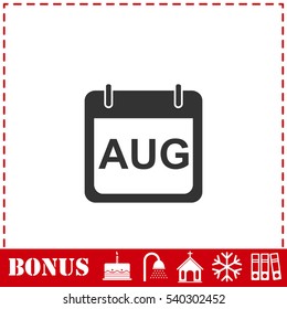 Calendar icon flat. Simple vector symbol and bonus icon