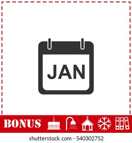 Calendar icon flat. Simple vector symbol and bonus icon