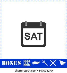 Calendar icon flat. Simple vector symbol and bonus icon