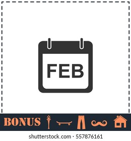 Calendar icon flat. Simple vector symbol and bonus icon