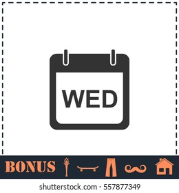 Calendar icon flat. Simple vector symbol and bonus icon