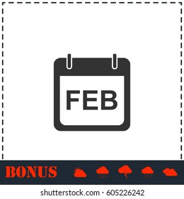 Calendar icon flat. Simple vector symbol and bonus icon
