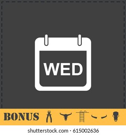 Calendar icon flat. Simple vector symbol and bonus icon