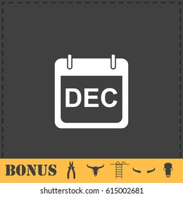 Calendar icon flat. Simple vector symbol and bonus icon