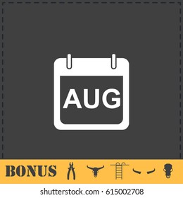 Calendar icon flat. Simple vector symbol and bonus icon