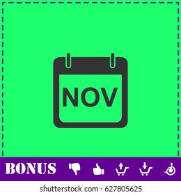 Calendar icon flat. Simple vector symbol and bonus icon