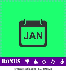Calendar icon flat. Simple vector symbol and bonus icon