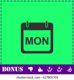 Calendar icon flat. Simple vector symbol and bonus icon