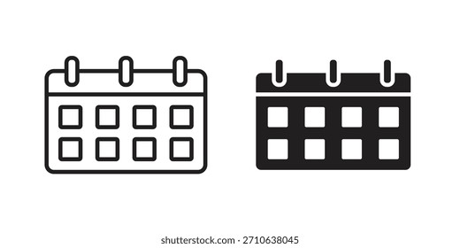 Icono de calendario. Colección de estilo plano y de trazo. símbolo simple
