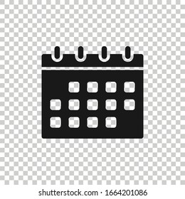 Calendar icon in flat style. Agenda vector illustration on white isolated background. Schedule planner business concept.