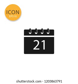Calendar icon flat style in black color vector illustration on white background.