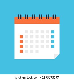 Calendar icon. Flat style design. Vector illustration
