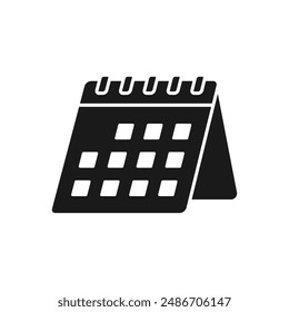 Calendar icon flat style isolated on white background. Vector illustration