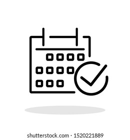 Calendar icon in flat style. Calendar symbol for your web site design, logo, app, UI Vector EPS 10.