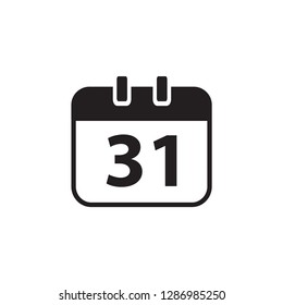 Calendar Icon In Flat Style Vector For Apps, UI, Websites. Black Icon Vector Illustration.