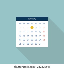 Calendar icon. Flat style. Vector illustration
