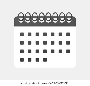 Kalendersymbol. Flacher Kalender. Vektorsymbol