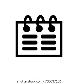 Calendar icon, flat vector graphic on isolated background.