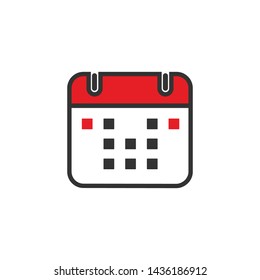 Calendar Icon Flat Vector Illustration