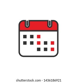 Calendar Icon Flat Vector Illustration