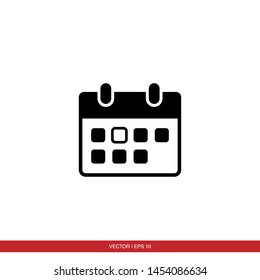Calendar Icon Flat Vector Illustration