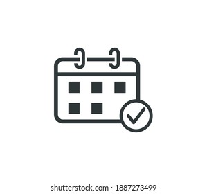 Calendar Icon Flat Vector Illustration