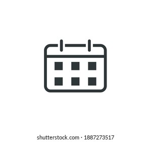 Calendar Icon Flat Vector Illustration