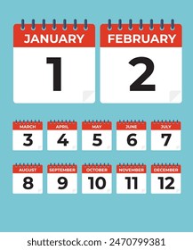 Calendar Icon Flat vector illustration stock illustration. Calendar Iconon blue background stock illustration