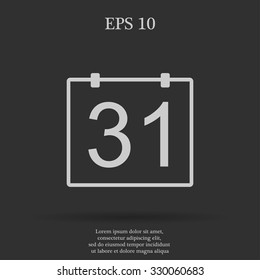 Calendar icon, flat vector illustration. EPS 10