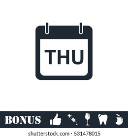 Calendar icon flat. Vector illustration symbol and bonus pictogram