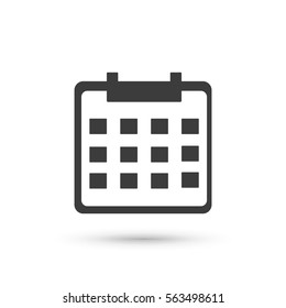 Calendar icon. Flat vector illustration in black on white background. EPS 10