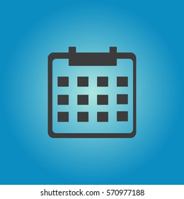 Calendar icon. Flat vector illustration in black on white background. EPS 10