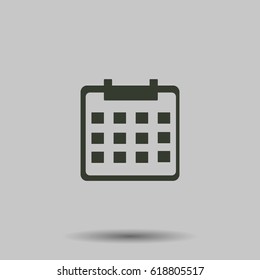 the calendar icon. Flat vector illustration in black on white background.