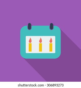 Calendar icon. Flat vector related icon with long shadow for web and mobile applications. It can be used as - logo, pictogram, icon, infographic element. Vector Illustration.